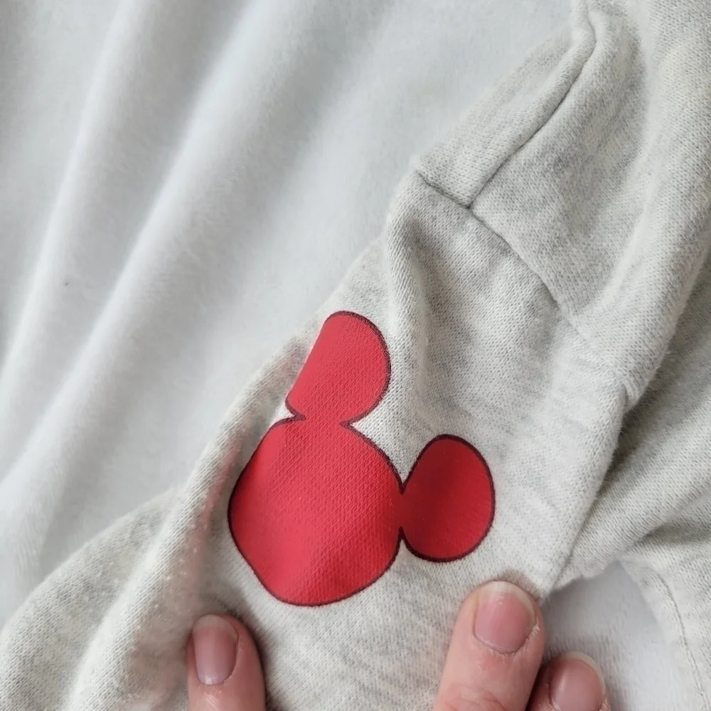 Disney baby Mickey Mouse hooded grey and red sweat suit 3-6m